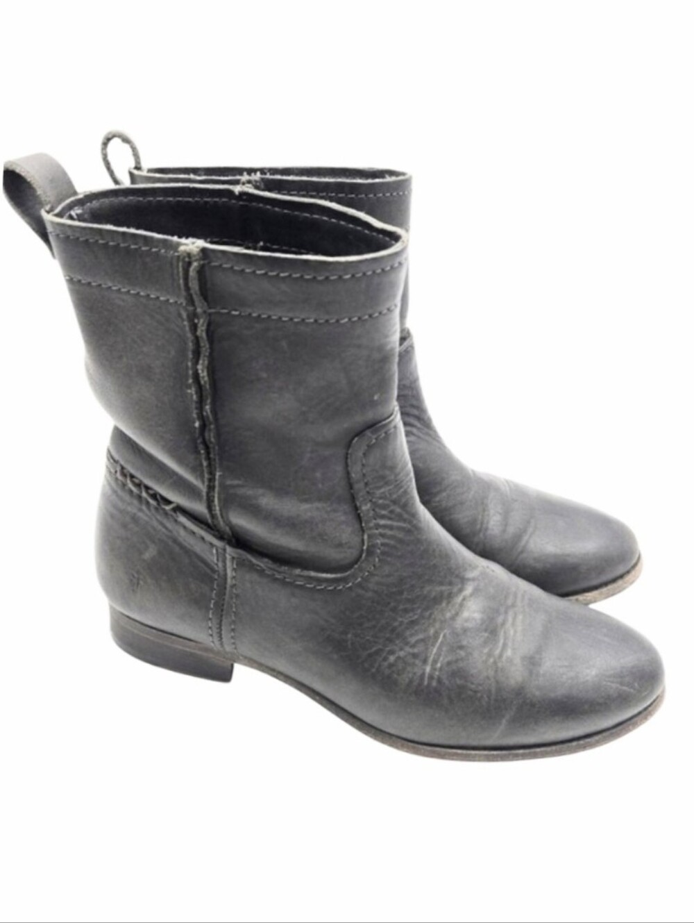 Frye Boots Women's Size 7 Cara Smoke Gray Roper Short Boot Leather